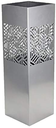 Regenschirmständer, quadratisch, Metall silber 15.5x15.5x49 cm