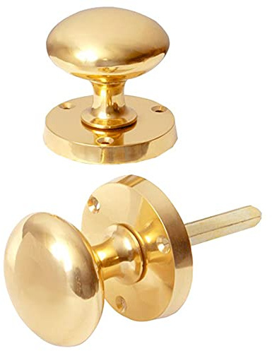 Merriway BH06364 Victorian Mortice Knob Set Brass, Gold Tone