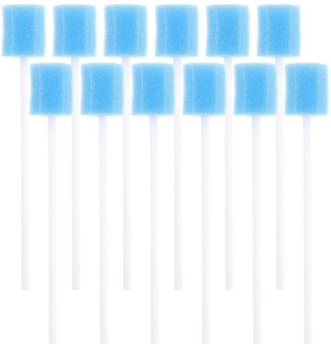 Healifty - Lot de 100 éponges dentaires jetables pour soins dentaires, bleu