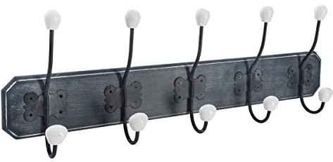 Atmosphera - Kleiderhaken 5 Haken 60 × 20 cm - Dunkles Holz