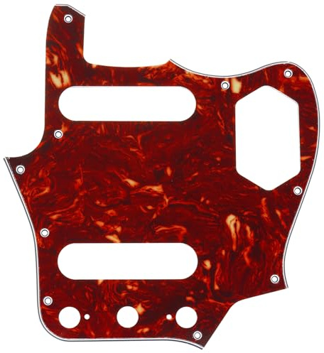 Musiclily Pro 10 Löcher Pickguard Gitarren Schlagbrett für MIJ Fender Japan Jaguar,4 lagig Vintage Tortoise