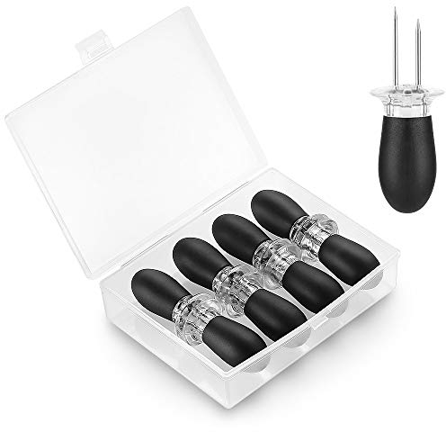 ecooe Corn on the Cob holder,Corn on the Cob Skewers,8 Pieces,Black Stainless Steel Corn Cob holders Grill Fork can be Used for Barbecue,Parties, Picnics,Camping and Provides an Additional Storage Box