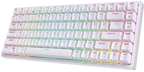 RK ROYAL KLUDGE RK84 Kabellose Bluetooth/2.4Ghz 75% RGB Mechanische Gaming-Tastatur, DREI Modi anschließbare Tastatur mit Hot-Swap-fähigem Leise & Linear Rotem Schalter