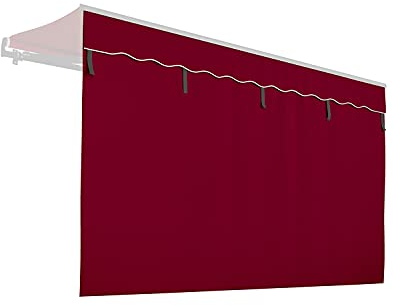 empasa Markisen Volant Markisenstoff Markisen-Zubehör Sonnenschutz Sichtschutz für unsere Gelenkarmmarkisen 'Start' und 'Start Plus', Farbe:weinrot, Größe:350 cm