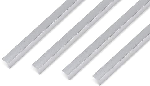 Alberts 499624 Winkelprofil | selbstklebend | Aluminium, kugelgestrahlt silber | 1000 x 10 x 10 mm | 4er Set