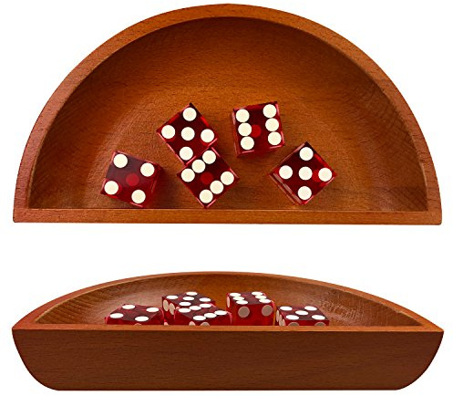 Yuanhe Craps Würfelboot-Tablett – Holz-Casino-Würfelschalen-Halter, Aufbewahrungstasche für Craps-Spieltische