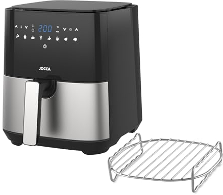 JOCCA - Friggitrice senza olio con timer 1450 W | Friggitrice ad aria calda | Capacità 5 litri | Air Fryer | Cucina sana | Temperatura regolabile…