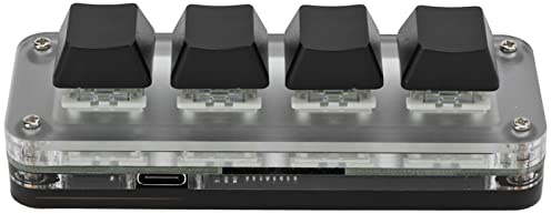 Cuifati -4-Tasten-Tastatur, Programmier-Makro-Pad-RGB-Tastatur, einhändige, vollständig programmierbare Tasten, für, für Vista, für, für Macos