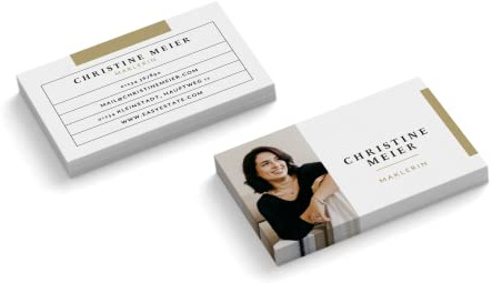 Visitenkarten drucken | mit Ihrem Foto | Design # 39 | 2-seitig | Querformat | rechteckig | Menge + Papier zur Auswahl | sofort personalisieren | bedruckt (50 Stück)