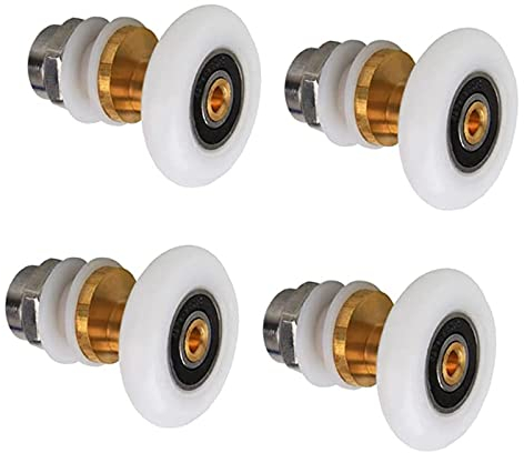 Bebochoi 4 Stück Duschkabine Rollen Schiebetür Rolle, Ersatzrollen für Duschtür Rollen, Duschtürrollen 25mm Duschkabine Rollen Ersatzteile, Duschkabinen Rollen Badezimmer Zubehör