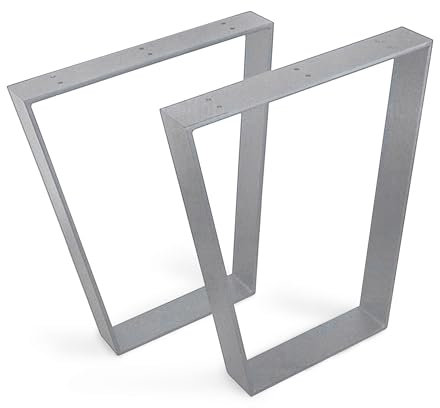 modernLOFTart Tischbeine Metall Tischkufen 2 Stück - Tischgestell Metall aus 1cm Dickem Flachstahl Gefertigt - Tischfüße für Esstisch, Schreibtischbeine, Konferenztisch Füße