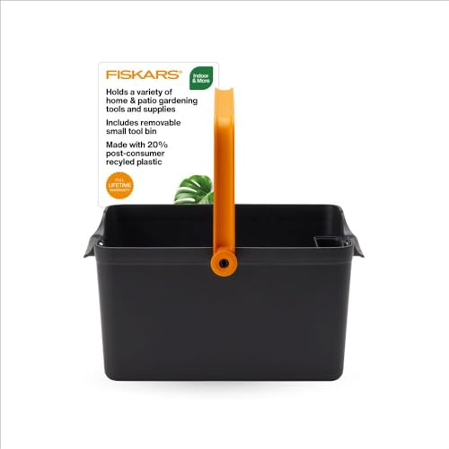 Indoor & More Toolbox | Locking Handle, Removable Bin (Wall-Mountable) for Snips & Pruning Shears, Durable Recycled Resin Carrier, Cabinet-Sized