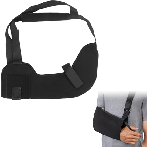 TUKNN Armschlinge, Verstellbare Leichte Rotatorenmanschette Stütze, Armschlinge Schulter Rechts Links, Verstellbare Mesh-Schulter Wegfahrsperre Armschlinge, Armschlinge Schulter, Schwarz