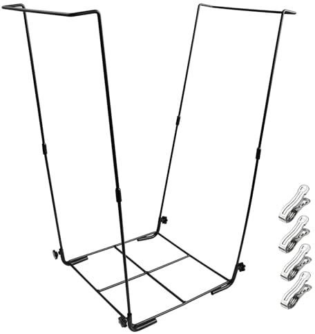 Müllsackständer, 30*32.5*67cm Sack Halterung Ständer für Sack Ständer für Müllsäcke Sack Ständer Stabil Müllsackhalter Metall mit Clip und Anleitung, zum Sammeln von Laub, Grasschnitt und Ästen