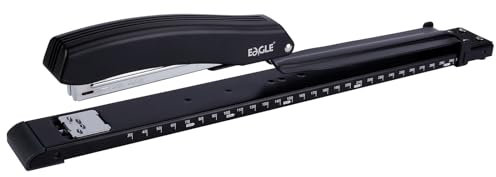 Eagle Heavy Duty Long Reach Stapler - 12-inch Reach, 10-Sheet Capacity for Booklets, Magazines, Pamphlets, and Large Documents