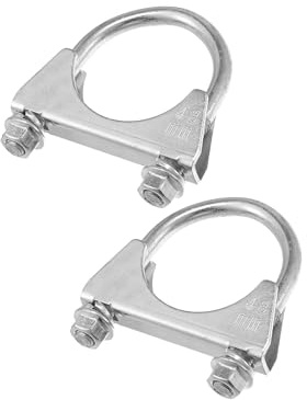 Partuto Round U Bolt Muffler Exhaust Clamps for Car 1.85 ID 48mm 2 Pcs | Muffler Exhaust Clamps