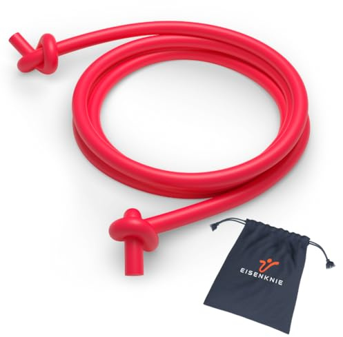 EISENKNIE Fitnessband 5 Meter – Rundes Widerstandsband aus Vollmaterial Silikon für Ringer MMA Kampfsport Training – 18 mm – Rot – Ohne Latex