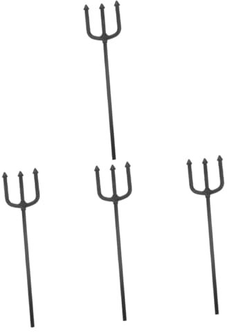 DECHOUS 4pcs Halloween Prop Devil Pitch Fork Demon Cosplay Party Demon Prop Black Devil Halloween Accessories for Costume Decor