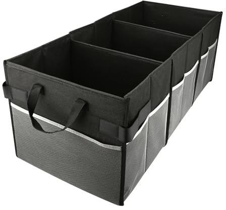 QOEOTUY Boîte de rangement, organisateur de garde-robe, boîte pliante ordinaire, 3 grilles noires, boîte de rangement solide pour garde-robe, vêtements, livres, cosmétiques, jouets (78 x 35 x 32 cm)