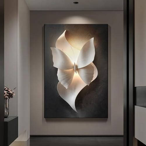 MAIMANG Bellissimo dipinto murale con farfalla per pavimento del soggiorno, decorazione in rilievo per divano, sfondo da parete, cornice 50x70cm