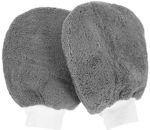 Zerodeko 1 Set Guanti Per Autolavaggio Sochi Di Autolavaggio Guanto Asciugante Per Autolavaggio Guanto Da Lavaggio Guanto Per Lavaggio Auto Microfibra Lavami Fibra Superfine Grigio 2 Pezzi