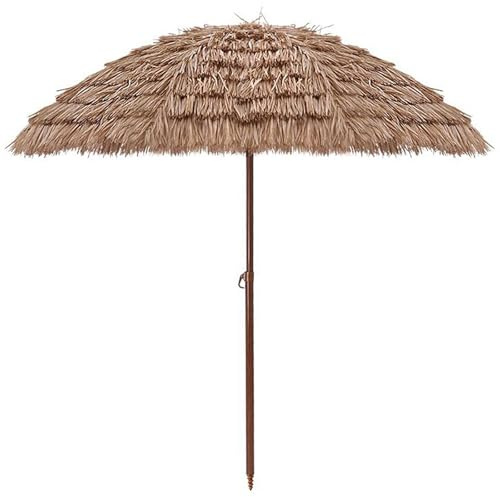 EYTVYUWPT Parasol D'extérieur Inclinable et Rotatif 1,6/2/2,4 m, Protection UV, Imperméable, Imitation Paille, for Plage, Jardin, Hôtel, Terrasse(160cm)