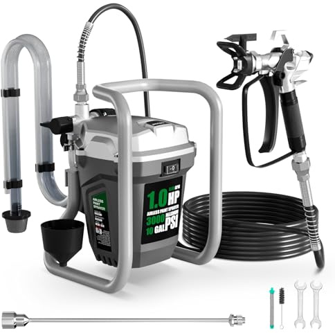 Baotree Airless Paint Sprayer, High-Pressure Electric Paint Spray Gun with Extension Rod, Thinning-Free Professional Painting Tool for Interior/Exterior Walls, Fences, Ceilings, Cabinets