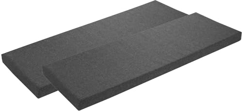sleepling 2er Set Bankauflage 120x40 cm, Outdoor & Indoor, Dunkelgrau | Sitzkissen, Bankpolster, Bezug waschbar, Unterseite Antirutsch, Made in EU, 2 Stück