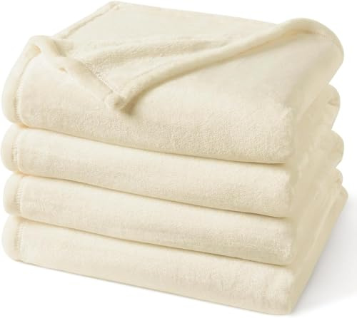 Col & Cor Manta Sofá Cama, Manta Polar Lisa de Tacto Suave, Ligera Pero Cálida, Antibolitas, Sin Arrugas - Mantas para Cama y Sofá Grande (Crudo, 180x220)