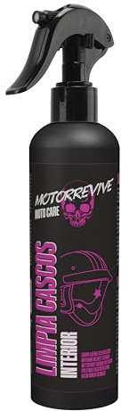 Motorrevive Limpiador Interior de Cascos en Spray 200 ml. Higiene Profunda para Cascos de Moto. Elimina Sudor, Olores y Bacterias. Acción Higienizante y Refrescante para Uso Diario o Intensivo