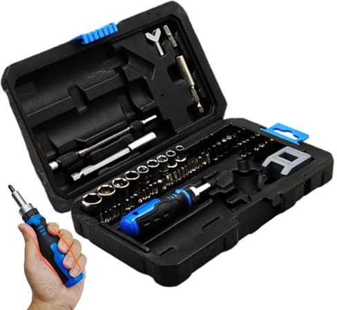 Sghtil Ratsche Schraubendreher Set Magnetisch,69 In 1 Kraftdreher Set 175 cm | Präzisions Antriebsbits für Industriemaschinen Elektroinstallation Sanitär Haushaltsgeräte Werkstatt