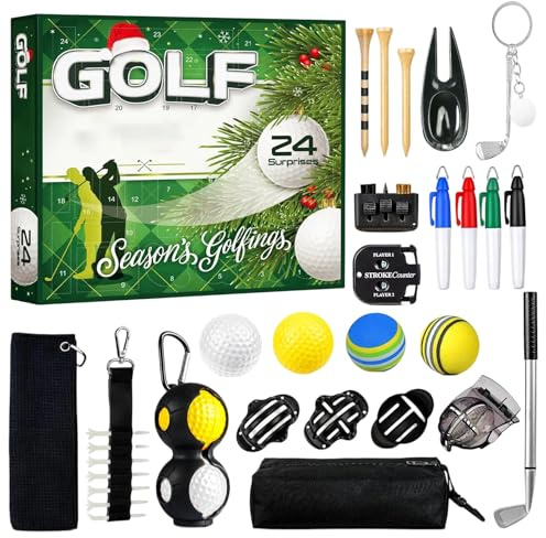 Calendrier De L'Avent 2025 Hommes Calendrier De L'Avent Hommes Outils, Calendriers De L'Avents De Golf, Compte À Rebours De 24 Jours Avants Noël Avec Tees, Balles Et Marqueurs De Balle De Golf