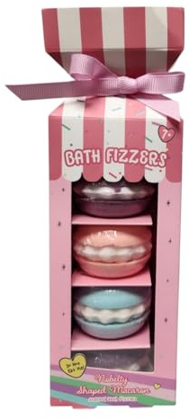 Donut and Macaron Shaped Bath Fizzers Gift Set Colourful Foaming Bath Bombs Relaxing Bath Treats Scented Fizzy Bath Spa Pamper Set (Pack of 1 (Macaron Shaped))
