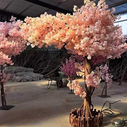 Generisch Kirschblütenbaum Künstlich Pflanze Kunstbaum Kirschblüte Zimmerpflanze Im Topf Für Drinnen Und Draußen,Rosa,78.74in * 59.06in