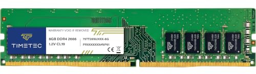 Timetec Premium 8GB DDR4 2666MHz PC4-21300 Non-ECC Unbuffered 1.2V CL19 1Rx8 Rank Single Rank 288 Pin UDIMM 8GB Desktop Computer RAM Memory