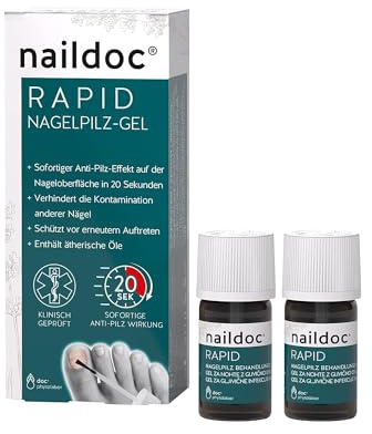 naildoc RAPID Nagelpilz Behandlungsgel 2 x 5ml - sofortiger Anti Pilz Effekt auf der Nageloberfläche in nur 20 Sekunden – hochwertige ätherische Öle - klinisch geprüft