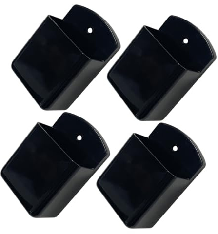 DIYEAH Lot de 4 Supports de Télécommande Muraux Adhésifs sans Perçage, Support de Rangement Noir pour Télécommandes et Petits Objets, Organisateur Mural Pratique pour Salon et Chambre,