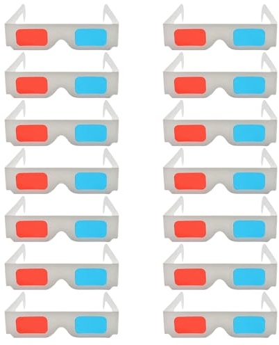 PRETYZOOM Gafas de Cartón Anaglifo para Películas 3D, 50 Unidades en Rojo y Azul, Ideales para Fiestas y Visualización en DVD