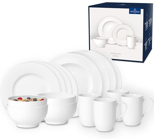 Villeroy och Boch For Me startset för 4 personer, porslin, vit, 16 stycken