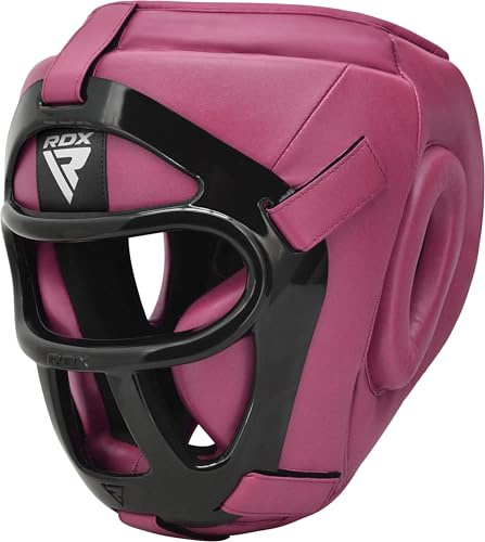 RDX Caschetto Boxe Griglia MMA Allenamento, Maya Hide Pelle Headgear, Professionale Pugilato Protezione Casco per Kick Boxing Sparring Muay Thai Arti Marziali Grappling Taekwondo Karate, Uomo Donna