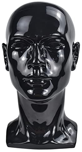 Professioneller Mannequin-Kopf, schwarz, gl?nzend, für Headset, Kopfh?rer, Spielkonsole, Hüte, Perücken, Schmuck…