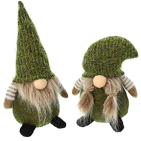 FRANK FLECHTWAREN Zwerg, Wichtel, Gnom, Dekoartikel, Wichtel Green Bottom, im 2er Set, dekorativ modern