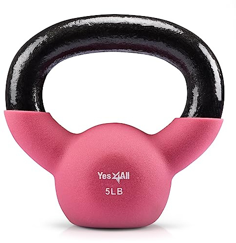 Yes4All Neoprene Coated Kettlebell Weights, Strength Training Kettlebells (2.3 kg - Fruit Dove)