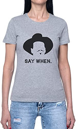 Hopestly Macho Say When Maglietta da Donna a Maniche Corte Casual Leggera Girocollo Grigio Women's Tshirt Grey Crew Neck L