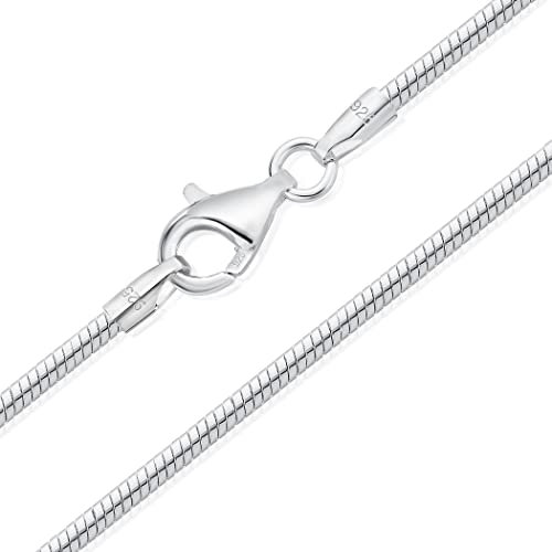 DTPsilver® 925 Sterling Silber Robuste Halskette/Schlangenkette - Karabinerverschluss - Breite: 2 mm - Länge: 40 cm