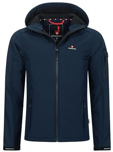 Höhenhorn Altus Giacca softshell da uomo, per esterni, funzionale, per il tempo libero, impermeabile, traspirante, calda, con fodera interna in micropile, blu notte, M