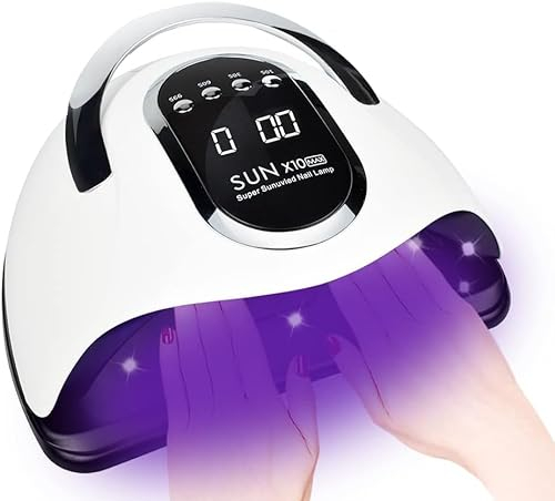 UV LED Lampe für Nägel, 280W Nageltrockner Schnelltrocknendes Nagelhärtungslicht mit 66 LEDs, Auto Sensor, 4 Timer-Einstellungen, Tragbarer Griff, Größerer Raum, ein Nützliches Nagel Werkzeug-Set