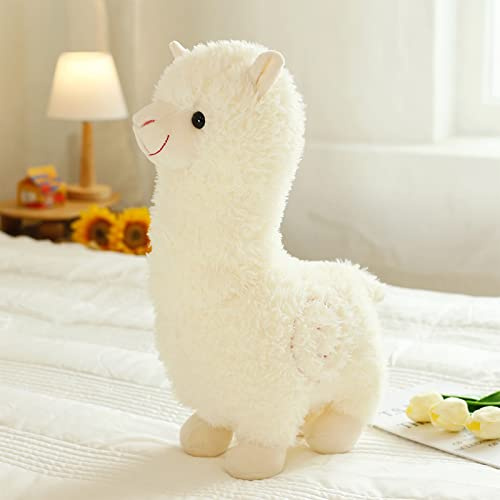 Celawork 45cm Alpaka Kuscheltier, Stand Alpaka Plüschtier, kuschel alpaka, Lama Stofftier Geschenk für Kinder Mädchen Jungen(45cm, Weiß)