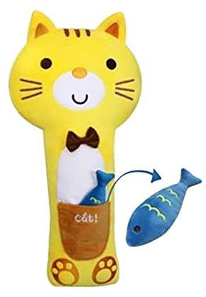 Auto Gurtpolster für Kinder,Auto Gurtpolster Gurtschutz Mit Cartoon Tier Motiv Sicherheitsgurt Polster Gurtschoner Kissen Autositze Gurtpolster Schlafkissen Nackenstütze für Jungen Mädchen,Katze