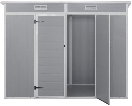 Panana Plastic Sheds Garden Storage Outdoor Shed House, Grey, 8x4' (8X4), SLGJF3